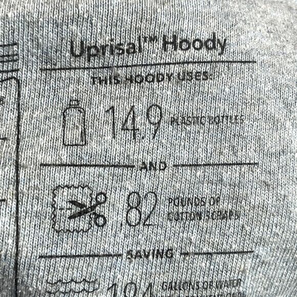 Patagonia Uprisal Hoodie Gray CA Fitz Roy Bear Long Sleeve Pullover Womens Small - Picture 6 of 8